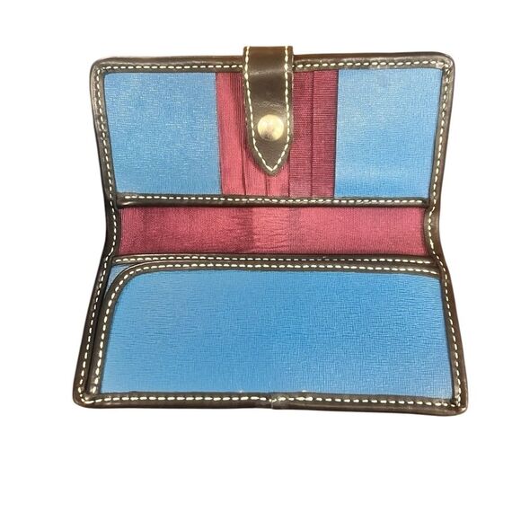 Vintage Western Blue and Black Messenger flap shoulder Bag with Matching Wallet - Picture 6 of 9
